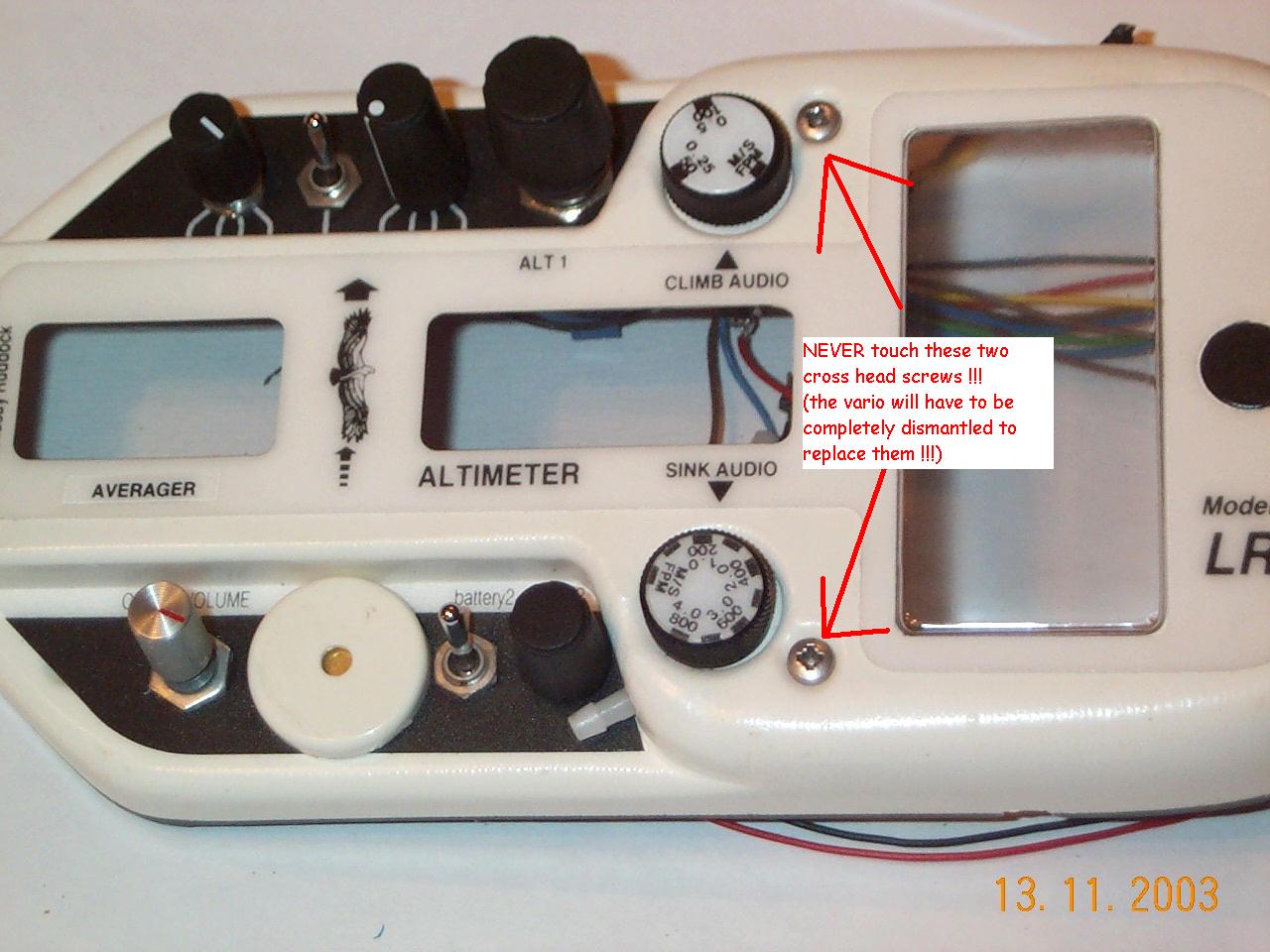 Lindsay Ruddock vario (LR3) front of case empty